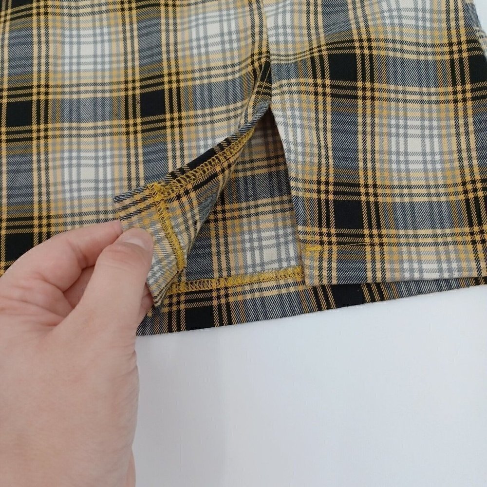 Urban Outfitters Yellow Plaid Mini Skirt Women's XS Preppy Academia Clueless Y2K - Picture 5 of 11